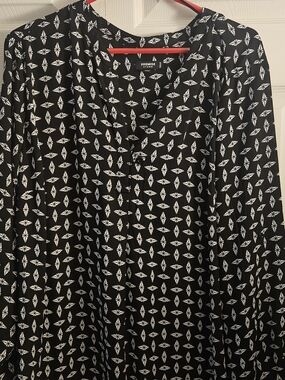 Premise Black and White Geometric Print A-Line Skirt